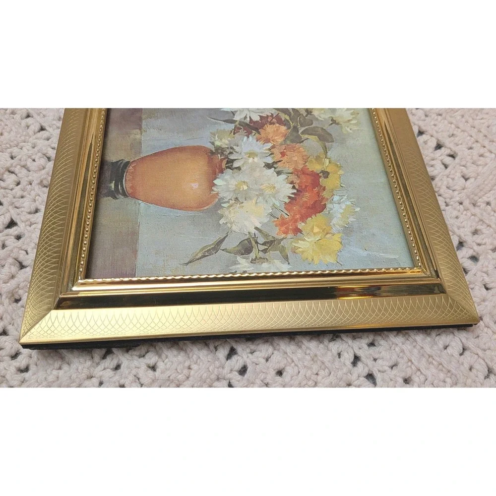 Fetco Gold‎ Etched Metal Picture Frame 8x10 Vintage Scalloped Beaded Tabletop